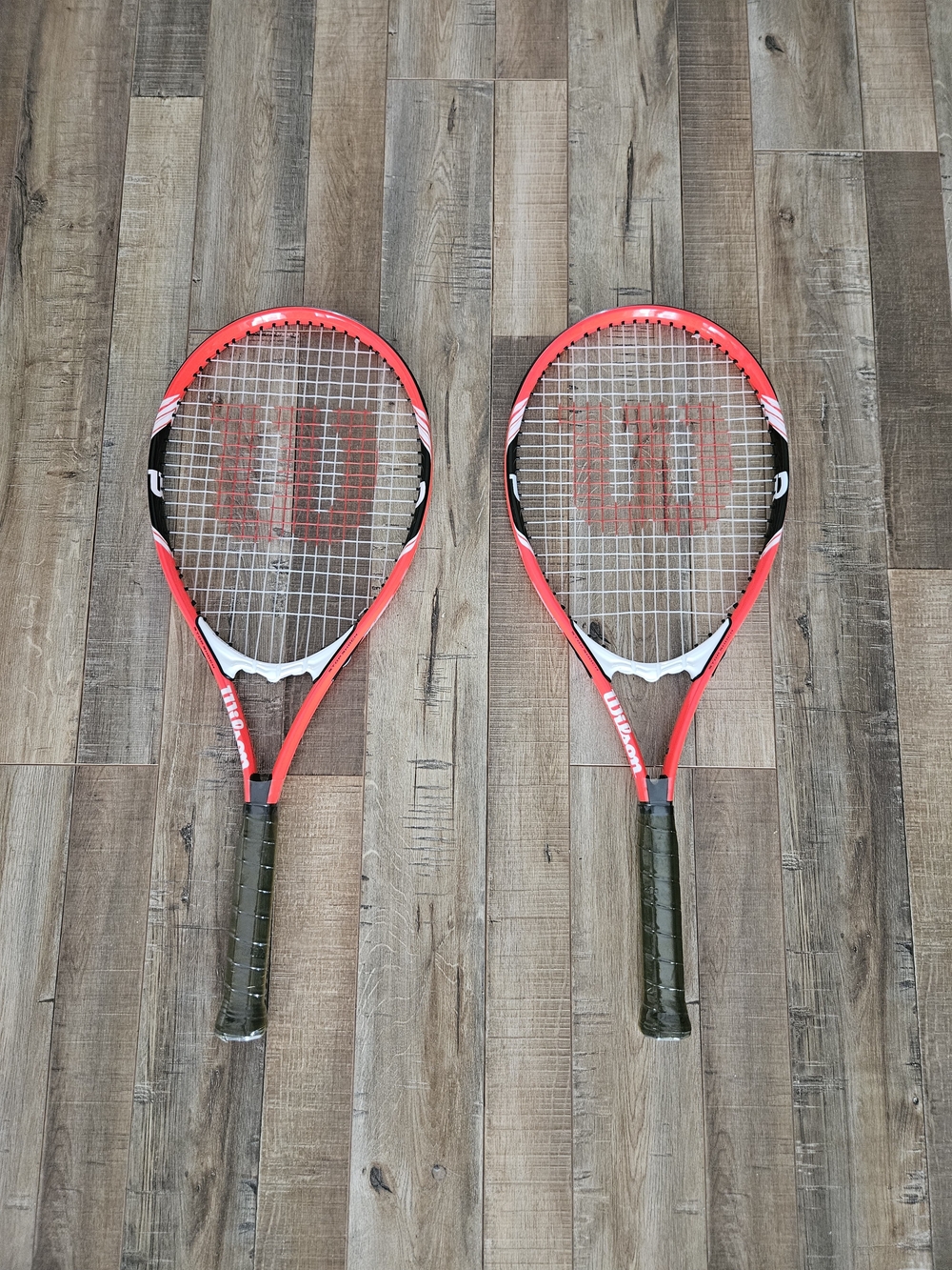2 Wilson Federer Adult Recreational Tennis Racket - Grip Size 3 - 4 3/8"